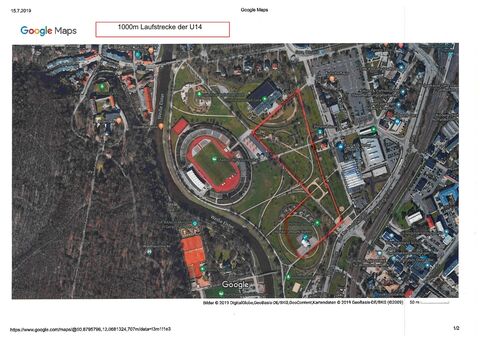 Streckenkarte 1000m
