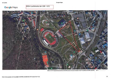 Streckenkarte 800m